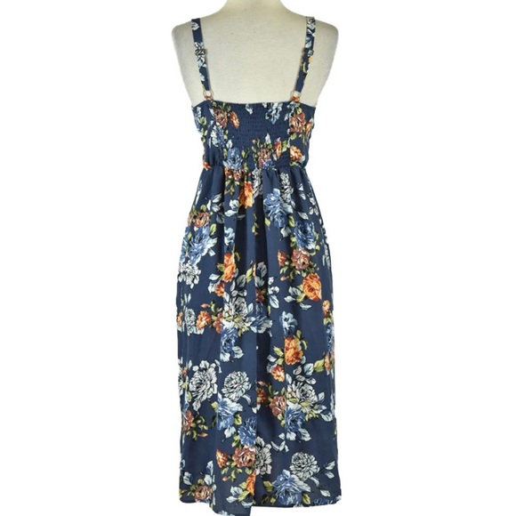 Xhilaration Women’s Sky Navy Floral Sleeveless Front Cut-Out Dress - NWT - Picture 9 of 9